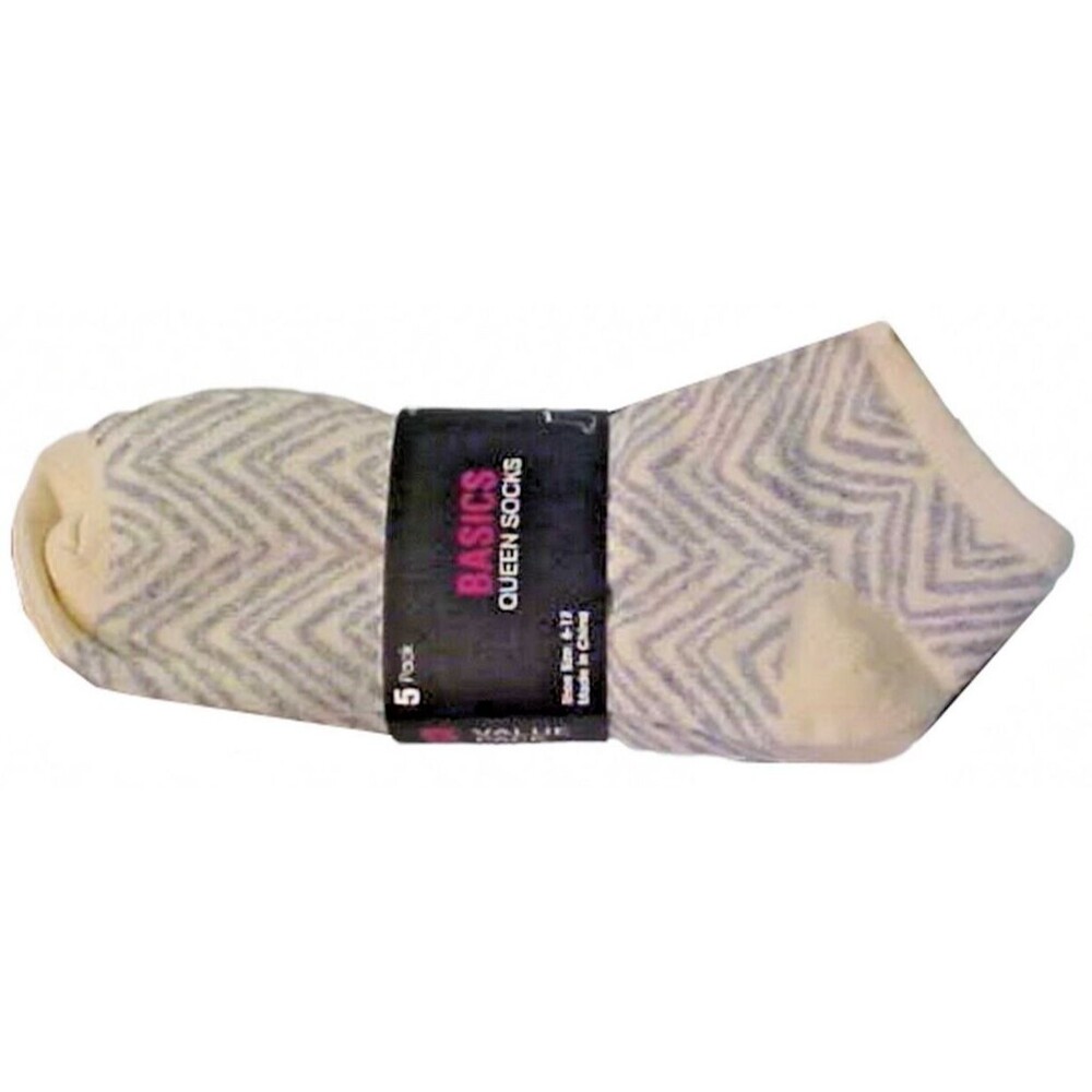 Queen Plus Size Ladies Casual Low-Cut No-Show Socks 5 Pairs Fits Shoe 6-12